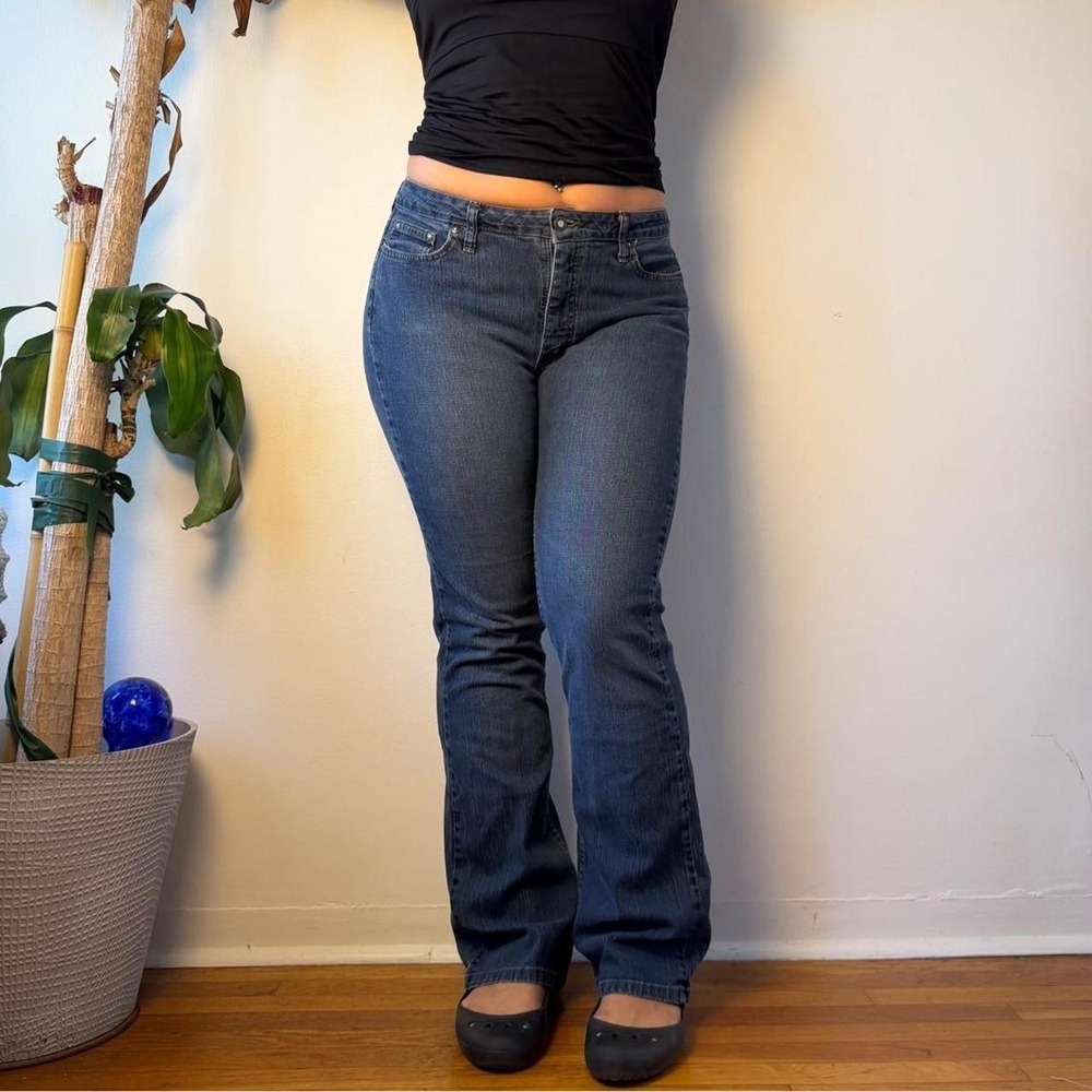 Riders Womens Dark Wash Low Rise Bootcut Jeans Size 12 Y2K Indie Grunge